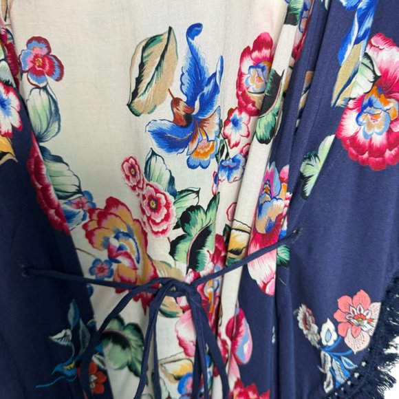 Johnny Was Maya Fringed Dress Floral Print Size Medium - Picture 3 of 7